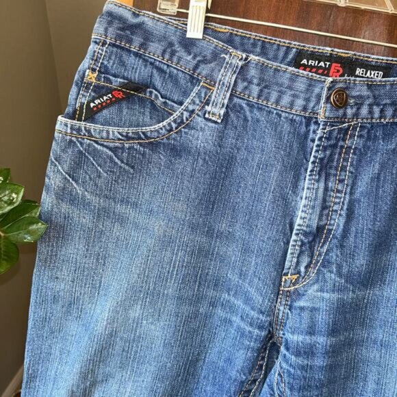 Ariat FR M4 Jeans Men’s 38X30 Blue Denim Relaxed Fit Boot Cut Workwear - Picture 3 of 8
